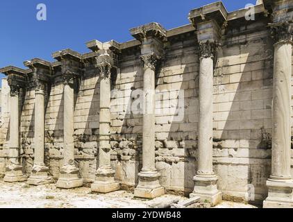 Hadrian Library was created by Roman Emperor Hadrian in AD 132 on the north side of the Acropolis of Athens Stock Photo