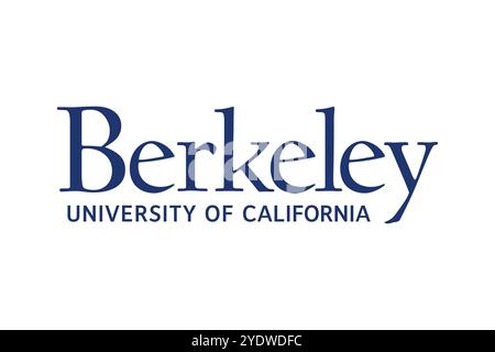 Bildung, University of California, Berkeley University of California, Berkeley, Logo, weißer Hintergrund, Markenname Stockfoto