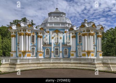 Der Eremitage-Pavillon im Katharinenpark bei Zarskoje Selo wurde ursprünglich von Michail Zemzow, Russland, Europa, entworfen Stockfoto