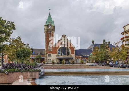 Der Gare de Colmar ist ein Bahnhof in Colmar aus dem Jahr 1907 im Elsass, Frankreich, Europa Stockfoto