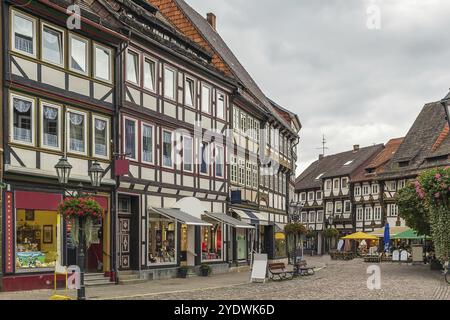 Alte Fachwerkhäuser in der Innenstadt von Einbeck, Deutschland, Europa Stockfoto