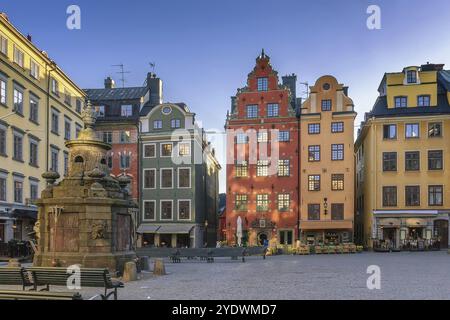 Stortorget ist ein kleiner öffentlicher Platz in Gamla Stan, der Altstadt im Zentrum Stockholms, Schweden, Europa Stockfoto