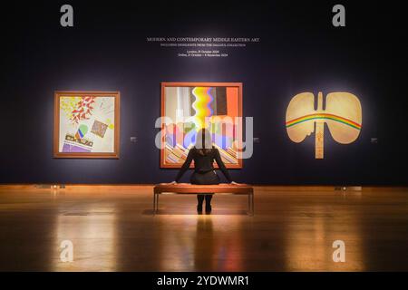 London, Großbritannien. 28. Oktober 2024 Vorschau auf moderne und zeitgenössische Kunst des Nahen Ostens bei Christie's mit Highlights aus der Dalloul-Sammlung. Gutschrift. Amer Ghazzal/Alamy Live News Stockfoto