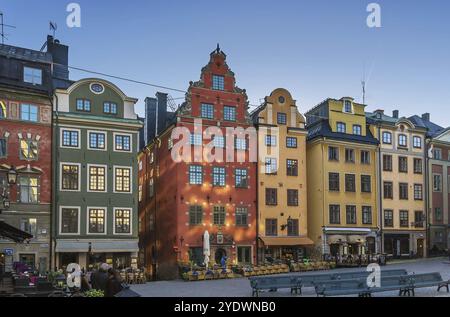 Stortorget ist ein kleiner öffentlicher Platz in Gamla Stan, der Altstadt im Zentrum Stockholms, Schweden, Europa Stockfoto