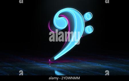 Musik Konzept abstrakten background.Clef key.Technology und trendige Musik.3d-Illustration Stockfoto