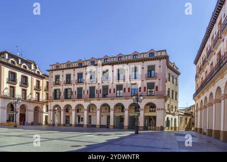 Luis Lopez Allue Square im Stadtzentrum von Huesca, Aragon, Spanien, Europa Stockfoto