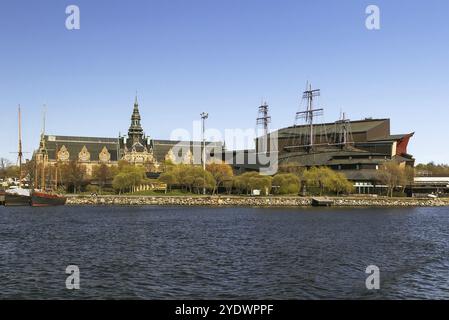 Das Nordische Museum und das Vasa Museum sind Museen auf der Insel Djurgarden im Zentrum Stockholms, Schweden, Europa Stockfoto