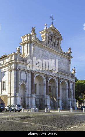 Der Fontana dell'Acqua Paola (der große Brunnen) ist ein monumentaler Brunnen auf dem Janiculum-Hügel, in der Nähe der Kirche San Pietro in Montorio Stockfoto