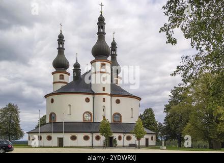 Die Dreifaltigkeitskirche Kappl ist der wichtigste barocke Rundbau, der 1698 von Georg Dientzenhofer in Waldsa errichtet wurde Stockfoto