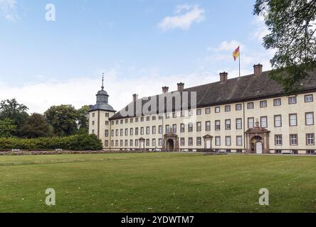 Die Reichsabtei Corvey war eines der privilegiertesten karolingischen Klosterheiligtümer im 9. Jahrhundert des Herzogtums Sachsen Stockfoto