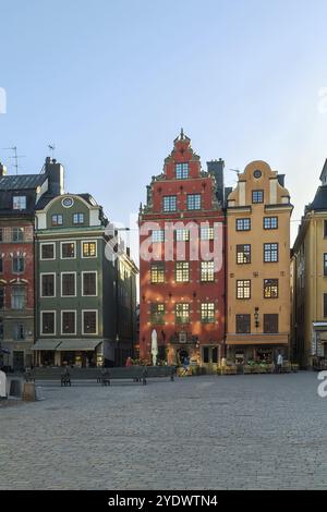 Stortorget ist ein kleiner öffentlicher Platz in Gamla Stan, der Altstadt im Zentrum Stockholms, Schweden, Europa Stockfoto