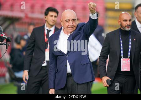 Monza, Italien. Oktober 2024. Adriano Galliani (CEO AC Monza), während des AC Monza vs Venezia FC, Serie A, im U-Power Stadium. Quelle: Alessio Morgese/Alessio Morgese/Emage/Alamy Live News Stockfoto