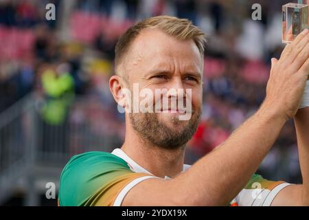 Monza, Italien. Oktober 2024. Christian Gytkjaer, während des AC Monza gegen Venezia FC, Serie A, im U-Power Stadium. Quelle: Alessio Morgese/Alessio Morgese/Emage/Alamy Live News Stockfoto