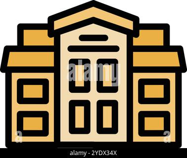 Diese Vektor-Illustration zeigt ein großes Rathausgebäude, perfekt für Projekte im Zusammenhang mit Regierungsgebäuden, Bürgerhäusern oder städtischen Landschaften Stock Vektor