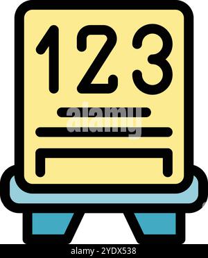 Warteschlangenverwaltungssystem zeigt 123 an, Konzept des Wartens in der Warteschlange Stock Vektor