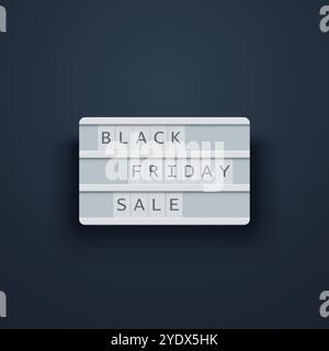 Black friday Lightbox auf dunkler Vorderansicht Stock Vektor