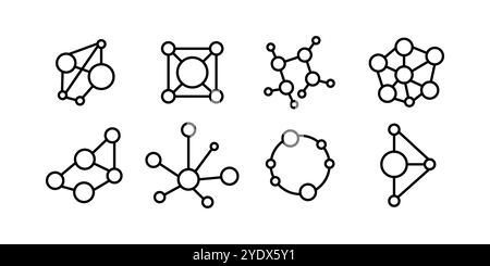 Netzwerk-Symbol oder Logo isoliertes Zeichen Symbol Vektor-Illustration - Sammlung von hochwertigen schwarzen Stil Vektor-Symbole Stock Vektor