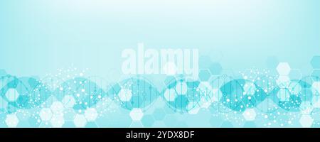 Struktur Molekül DNA, Atom, Neuronen. Wissenschaftskonzept Aminosäure Arginin Arg und strukturchemische Formel. Medizin, Technologie, Chemie und Stock Vektor