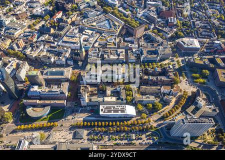 Luftbild, City Innenstadt Ansicht, Bahnhofsvorplatz und Petrikirche, Deutsches Fußballmuseum und Harenberg City-Center, Westenhellweg mit This-Galerie und Wallring, City, Dortmund, Ruhrgebiet, Nordrhein-Westfalen, Deutschland ACHTUNGxMINDESTHONORARx60xEURO *** Luftsicht, Stadtmitte, Bahnhofsvorplatz und Petrikirche, Deutsches Fußballmuseum und Harenberg-Stadtzentrum, Westenhellweg mit Galerie und Wallring, Stadt, Dortmund, Ruhrgebiet, Nordrhein-Westfalen, Deutschland ACHTUNGxMINDESTHONORARx60xEURO Stockfoto