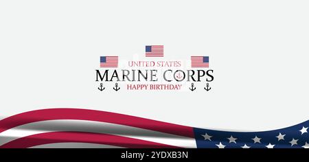 Wir feiern den Geburtstag des United States Marine Corps Stock Vektor