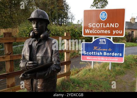 Preisgekrönte Union Chain Bridge verbindet England und Schottland. Stockfoto