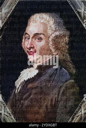 Joseph-Ignace Guillotin, 1738-1814. Französischer Arzt., Historisch, digital restaurierte Reproduktion von einer Vorlage aus dem 19. Jahrhundert, Reco Stockfoto