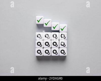 Steigerung der Produktion. Erfolgreiche industrielle Produktionsprozesse. Steigerung der Unternehmensproduktivität. Stockfoto