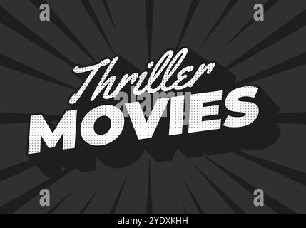Thriller-Filme. Texteffekt-Design in modernen Farben und 3D-Stil Stock Vektor