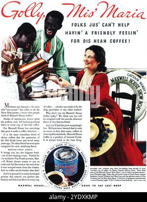 1934 Maxwell House Coffee Ad - Captain Henry's Maxwell House Show Boat im NBC Radio Stockfoto