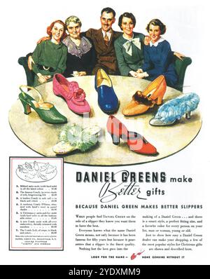 1935 Daniel Green Schuhe: Bessere Geschenke: Daniel Green macht bessere Hausschuhe Stockfoto