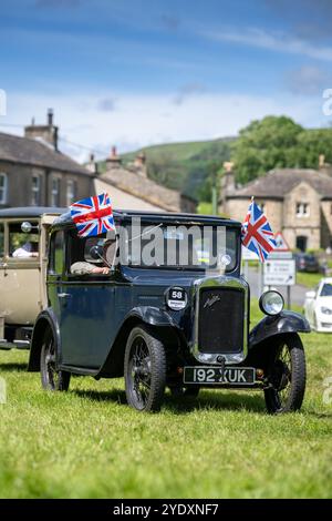 2024 Beamish Relability Oldtimer-Rallye in Bainbridge, Yorkshire Dales, Großbritannien. Stockfoto