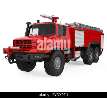 Feuerwehr Lkw isoliert Stockfoto