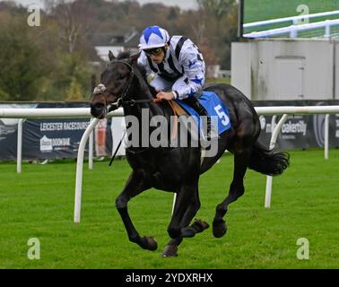 Leicester, Großbritannien, 28.10.2024, Beltadaay, geritten von George Wood, gewinnt die 2,05 Every Race Live on Racing TV Nursery Handicap Stakes auf der Leicester Racecourse, Leicester Picture von Paul Blake/Alamy Sports News Stockfoto