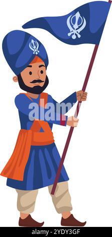 hindu-Mann macht Gatka Stock Vektor