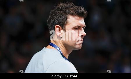 München, Deutschland. Oktober 2024. Im Bild: Sportmanager Kreso Loncar (Würzburg Baskets) 27.10.2024, FC Bayern München Basketball vs. FIT-One Würzburg Baskets, easyCredit BBL, 6. Spieltag, Deutschland, München, BMW Park München, Credit: dpa/Alamy Live News Stockfoto