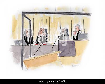 dessin d'Audience palais de Justice de toulouse Tribunal judiciaire Stockfoto