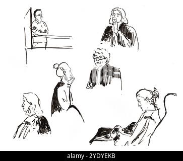 dessin d'Audience palais de Justice de toulouse Tribunal judiciaire Stockfoto