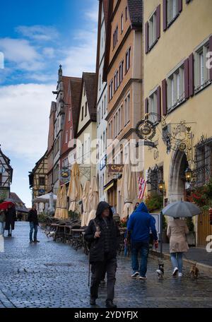 Rothenburg ob der Tauber , eine charmante mittelalterliche Stadt in Bayern Stockfoto