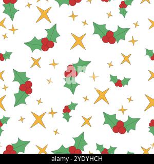 Weihnachtsmuster auf weißem Hintergrund Stock Vektor
