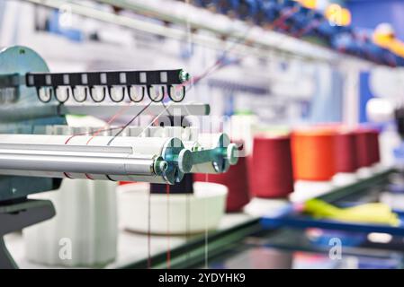 Strickmaschine im Werk Stockfoto