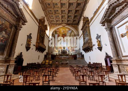 Innenaufnahme von Santa Maria della Scala, Siena, Toskana, Italien Stockfoto