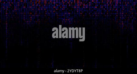 Digitales Codemuster. Matrix binärer Malware-Code. Hintergrund algorithmischer Big Data Stock Vektor