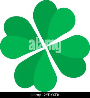 Vierblättriges Kleeblatt-Symbol. Glückssymbol. Editierbarer Vektor. Stock Vektor