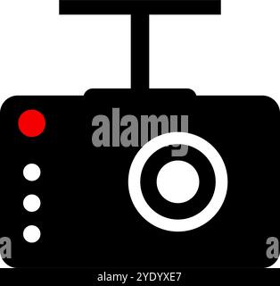 Dashcam-Symbol. Kamerasymbol auf dem Armaturenbrett. Editierbarer Vektor. Stock Vektor