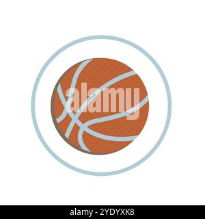 Basketballball isoliert auf weißem Hintergrund. Einfaches rundes Logo. Basketball-Banner, Postervorlage. Vektorabbildung Stock Vektor