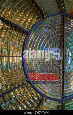 Fresnel Lens vom Sambro Island Lighthouse, Maritime Museum of the Atlantic, Halifax, Nova Scotia, Kanada Stockfoto