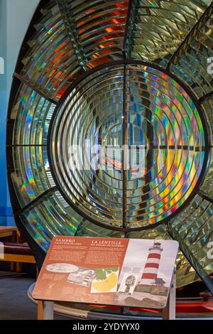 Fresnel Lens vom Sambro Island Lighthouse, Maritime Museum of the Atlantic, Halifax, Nova Scotia, Kanada Stockfoto