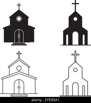 Symboldesign Für Kirchenelemente Stock Vektor