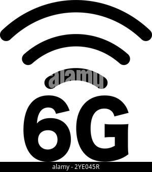 Symbol für 6G-Internetnetzwerk. Editierbarer Vektor. Stock Vektor