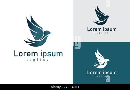 Modernes Vogellogodesign – elegantes, minimalistisches Branding für umweltfreundliche, Reise- oder Wellness-Unternehmen Stock Vektor